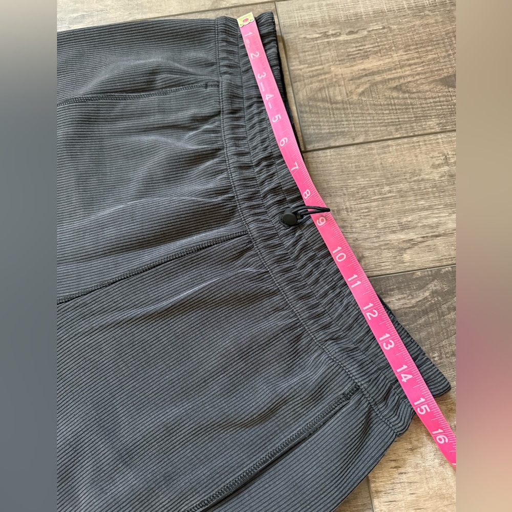 Lululemon Softreme Ribbed High Rise Wide Leg Crop Pants Black Charcoal Size 10 - Picture 5 of 14